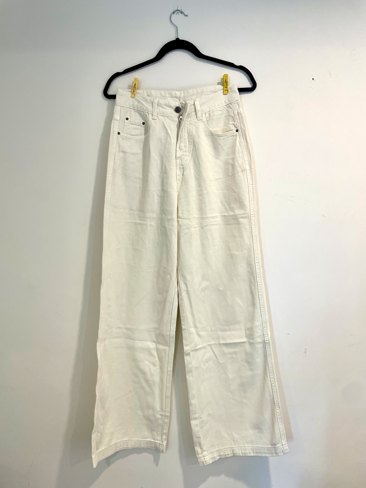 Wide leg Jeans Crema talla L