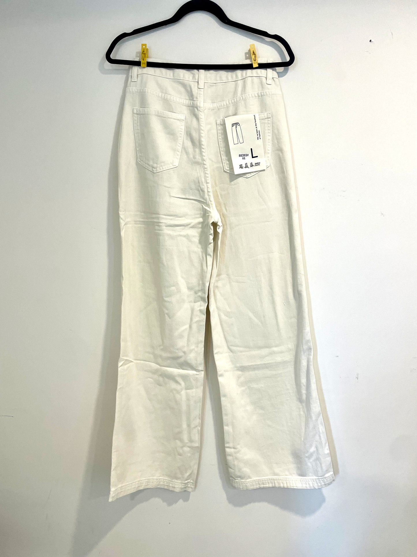 Wide leg Jeans Crema talla L